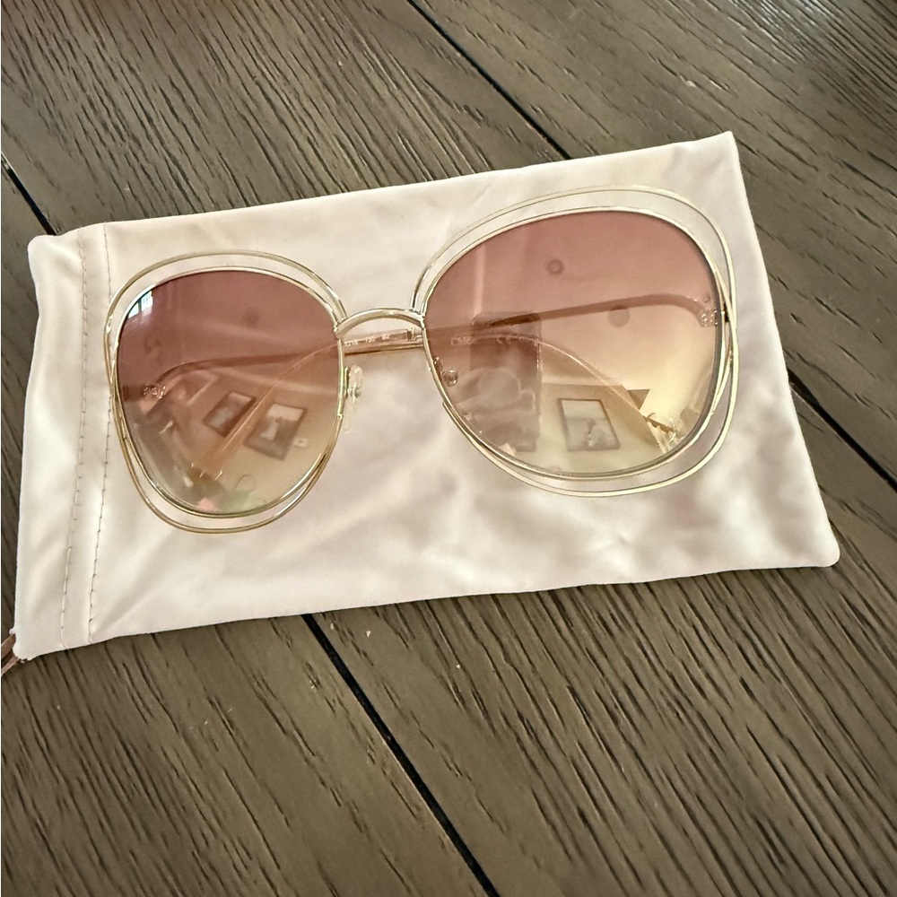 Chloe Gold and Pink Gradient Sunglasses